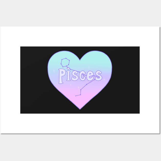 Pisces Constellation Heart Wall Art by novembersgirl